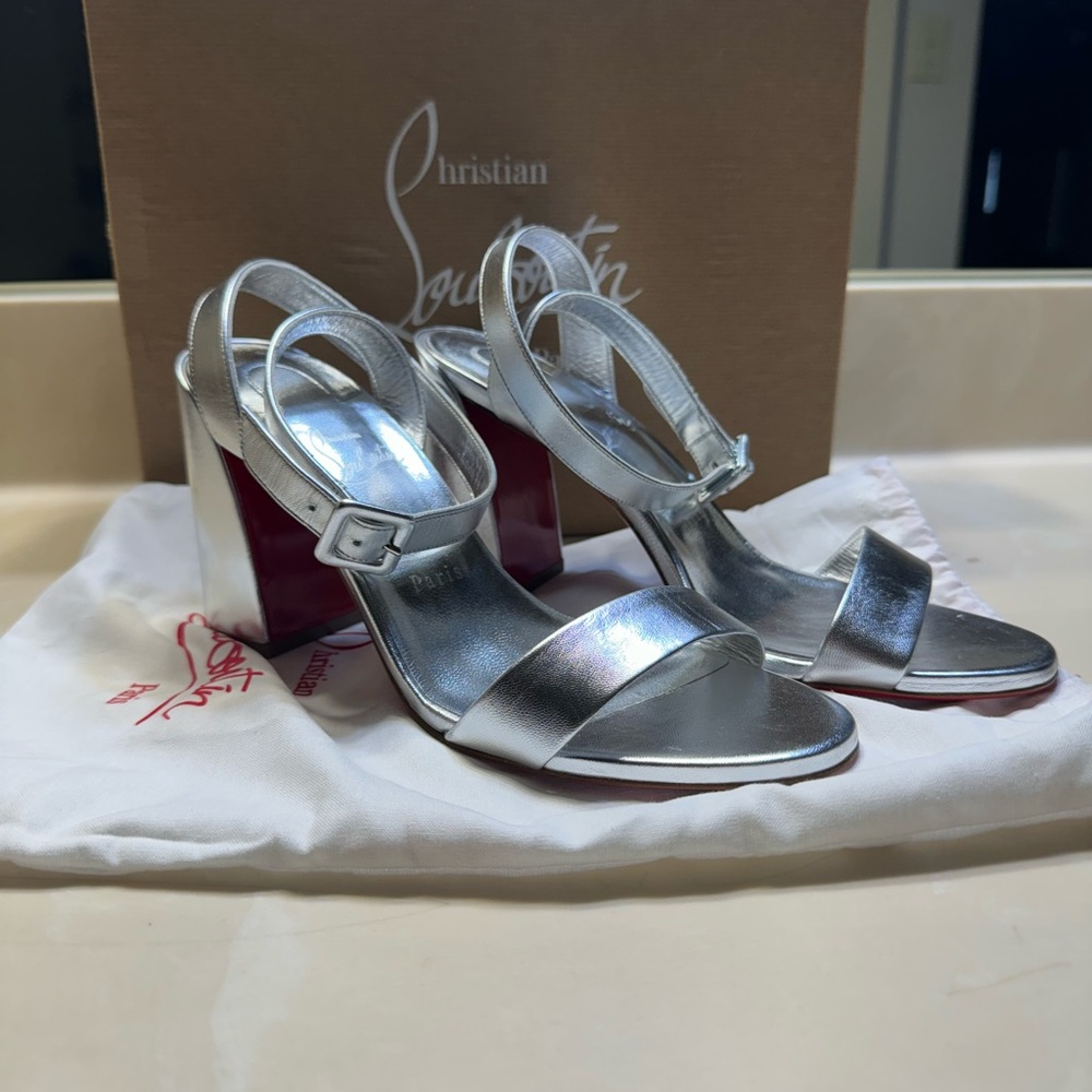 Christian Louboutin Miss Sabina Silver Women's Sandals